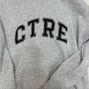 Gray Sweatshirt with Black Lettering